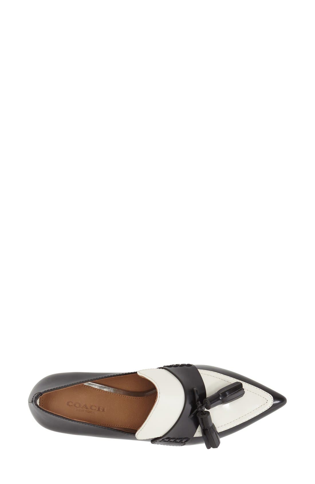 'Betty' Pointy Toe Loafer Pump, Alternate, color, BLACK/ BUTTERMILK