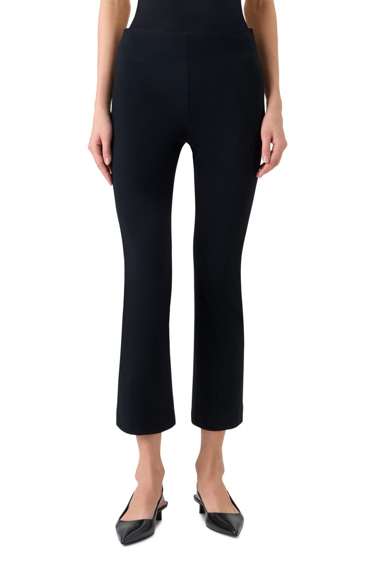 Stretch Crepe Crop Pants, Main, color, BLACK