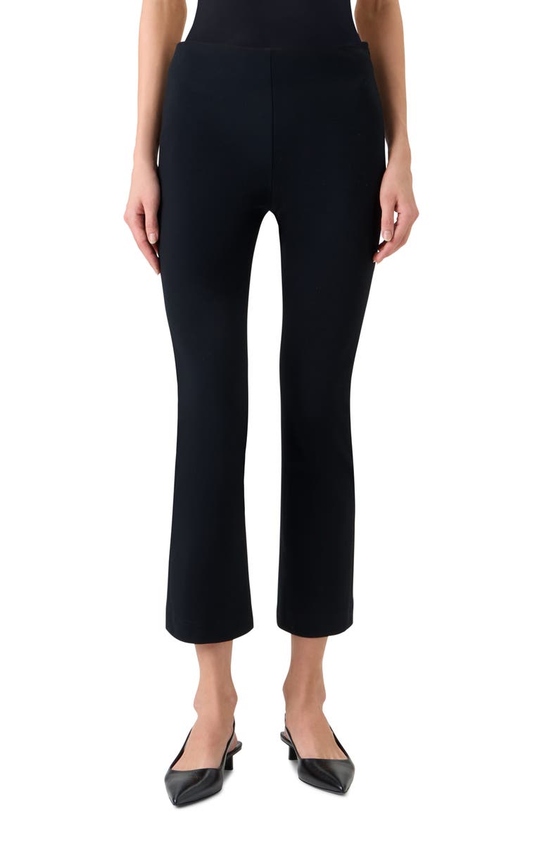 Akris punto Stretch Crepe Crop Pants, Main, color, Black