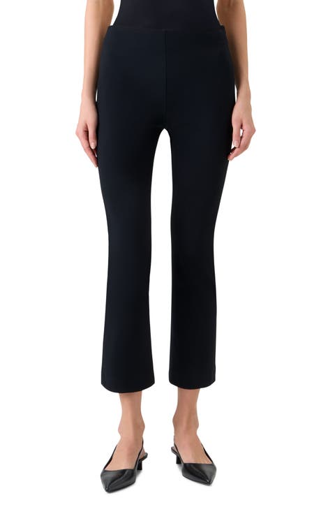 Stretch Crepe Crop Pants