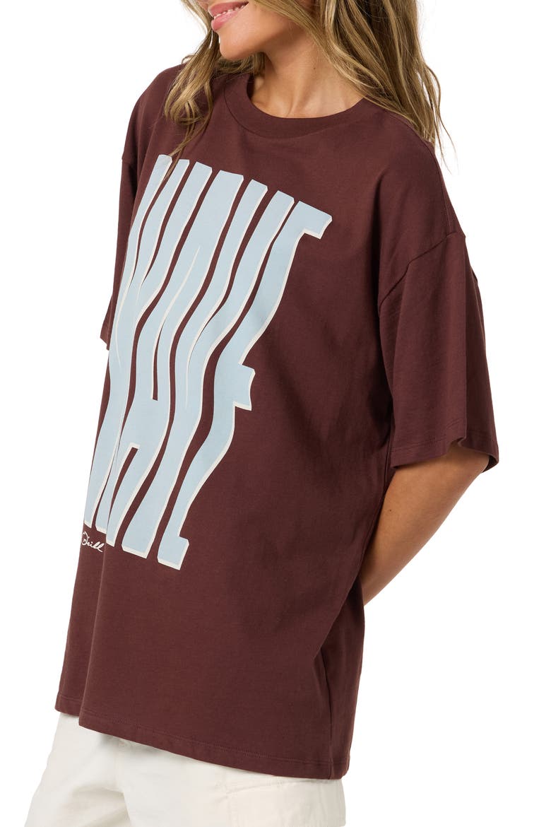 Wave Oversized Graphic T-Shirt, Alternate, color, CHOCOLATE
