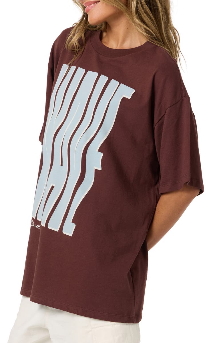 O'Neill Wave Oversized Graphic T-Shirt, Alternate, color, Chocolate