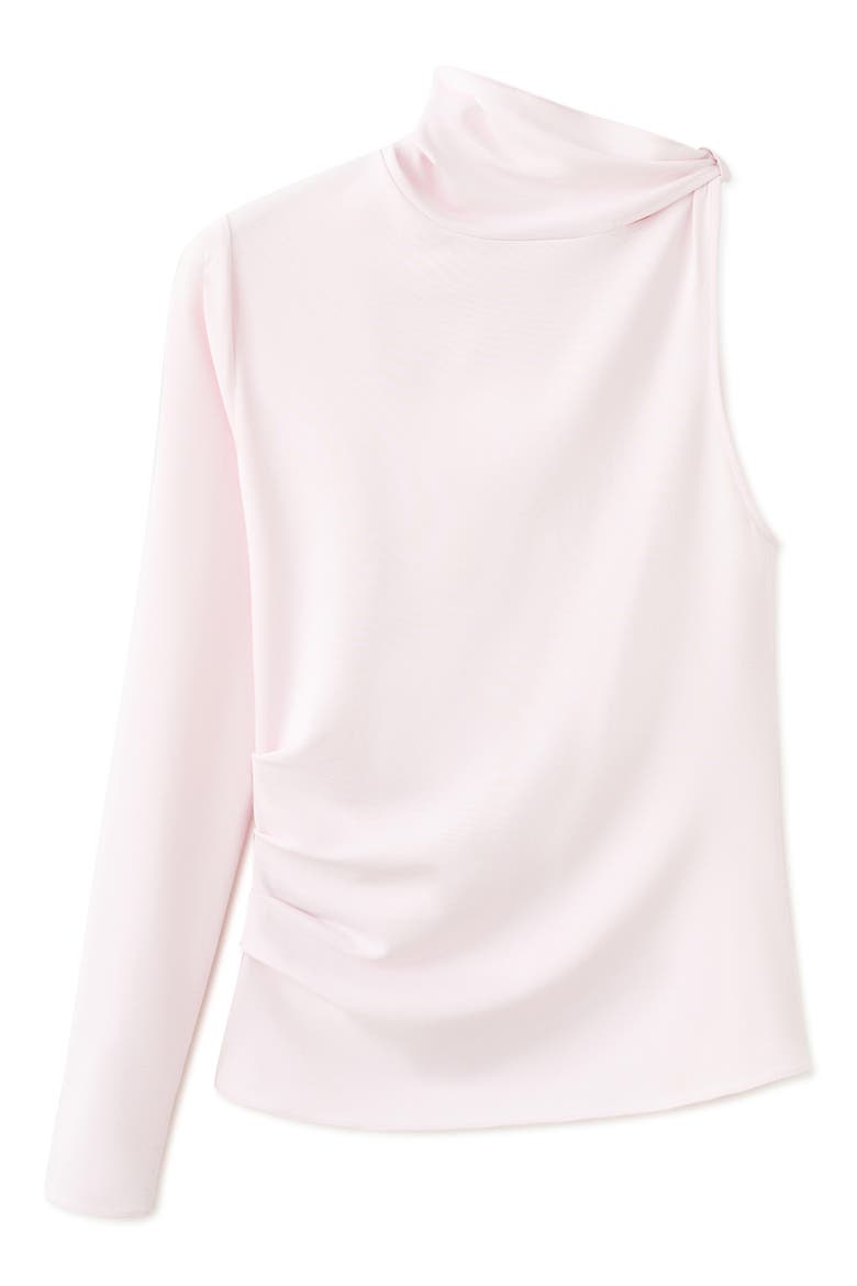 One-Shoulder Turtleneck Top, Alternate, color, PALE PINK