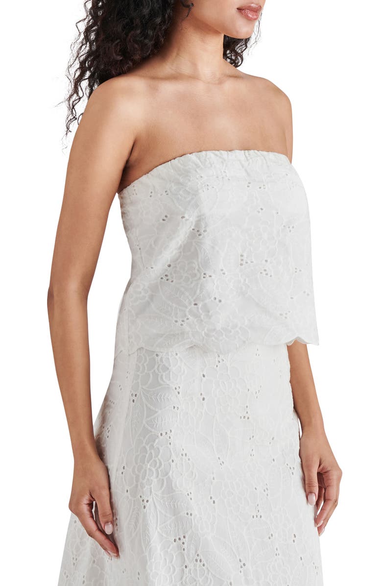 Steve Madden Amalia Strapless Cotton Eyelet Top, Alternate, color, 