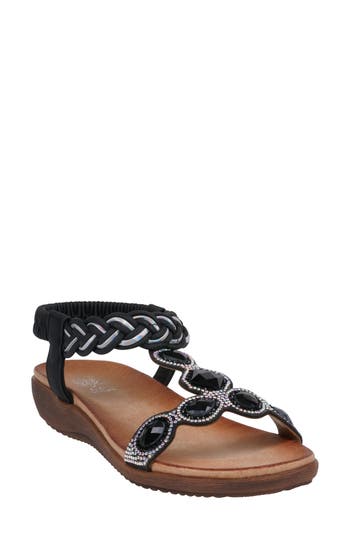 Gc Shoes Victoria Embellished Ankle Sandal In Black