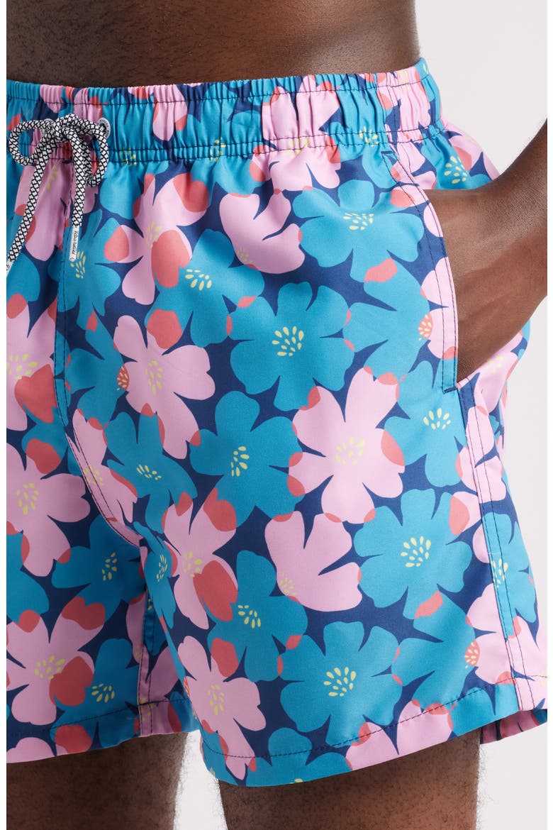 Floral Swim Trunks, Alternate, color, BLUE MULTI