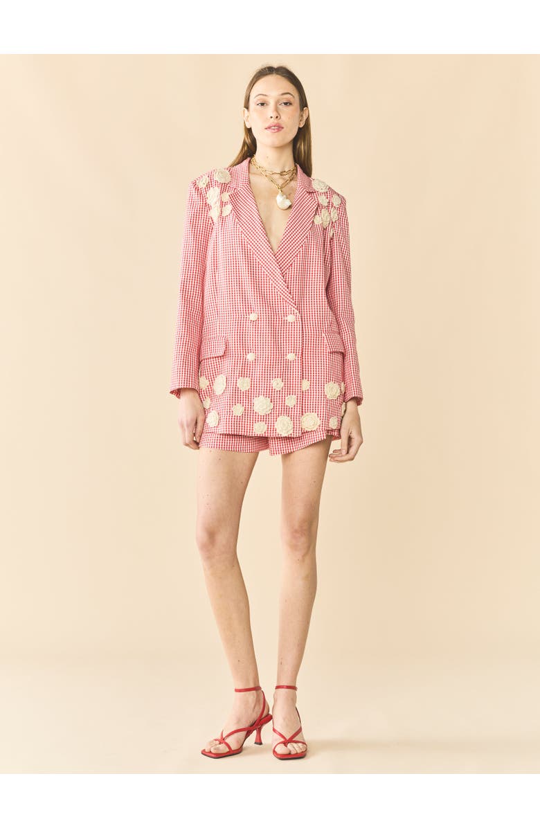 Eddy Meredith Blazer x Rainey Collaboration, Alternate, color, Red Gingham