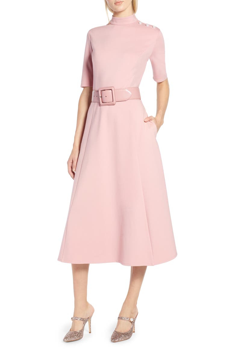 x Atlantic-Pacific Stretch Ponte Dress, Main, color, PINK BEAUTY