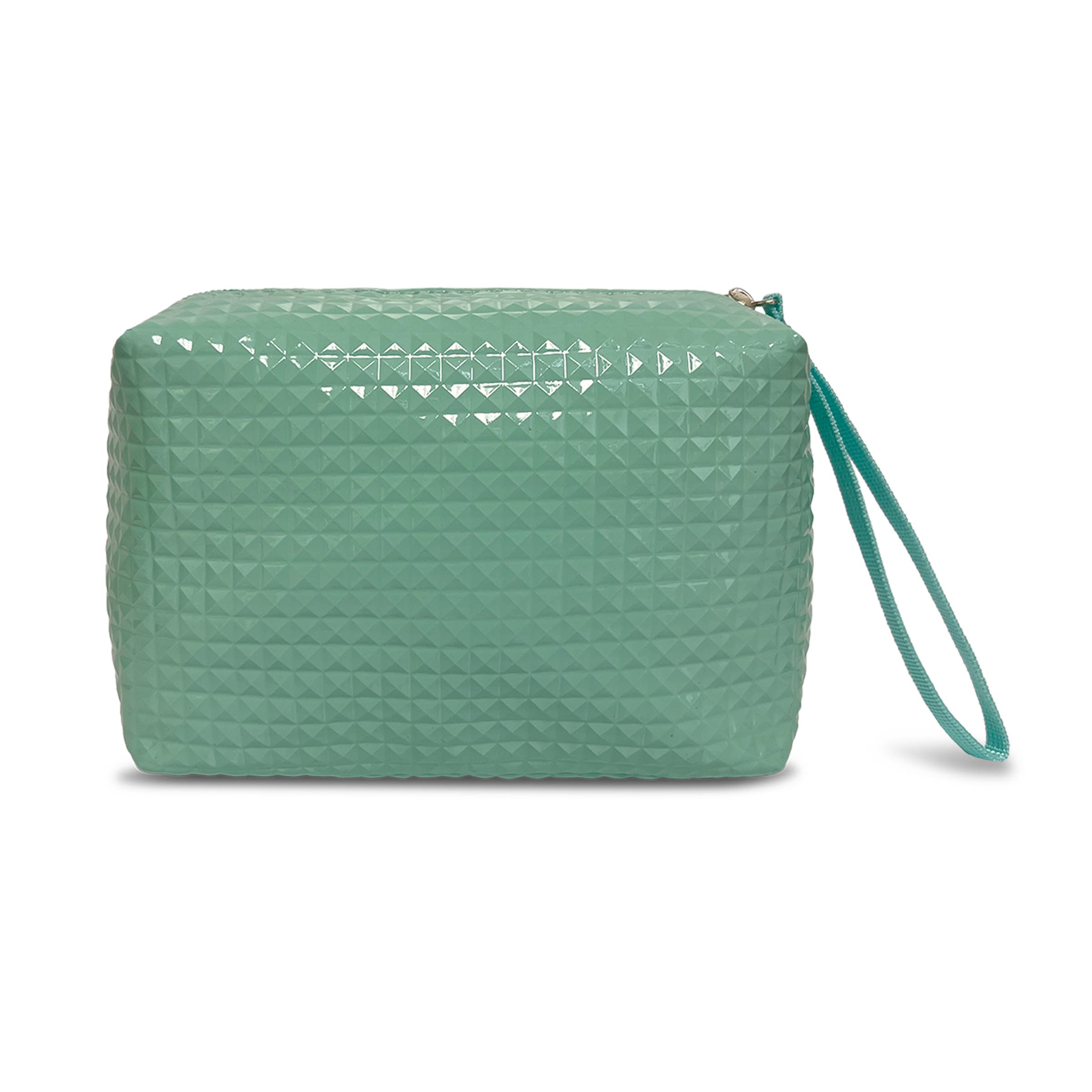 Youzey The Maren Cosmetic Bag Textured Cosmetic Bag with Wristlet, Main, color, Mint Green