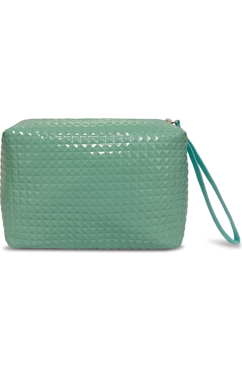 Youzey The Maren Cosmetic Bag Textured Cosmetic Bag with Wristlet, Main, color, Mint Green