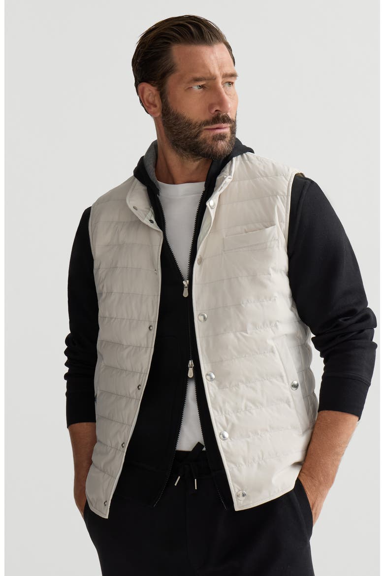 Bonded taffeta lightweight down vest, Alternate, color, Panama