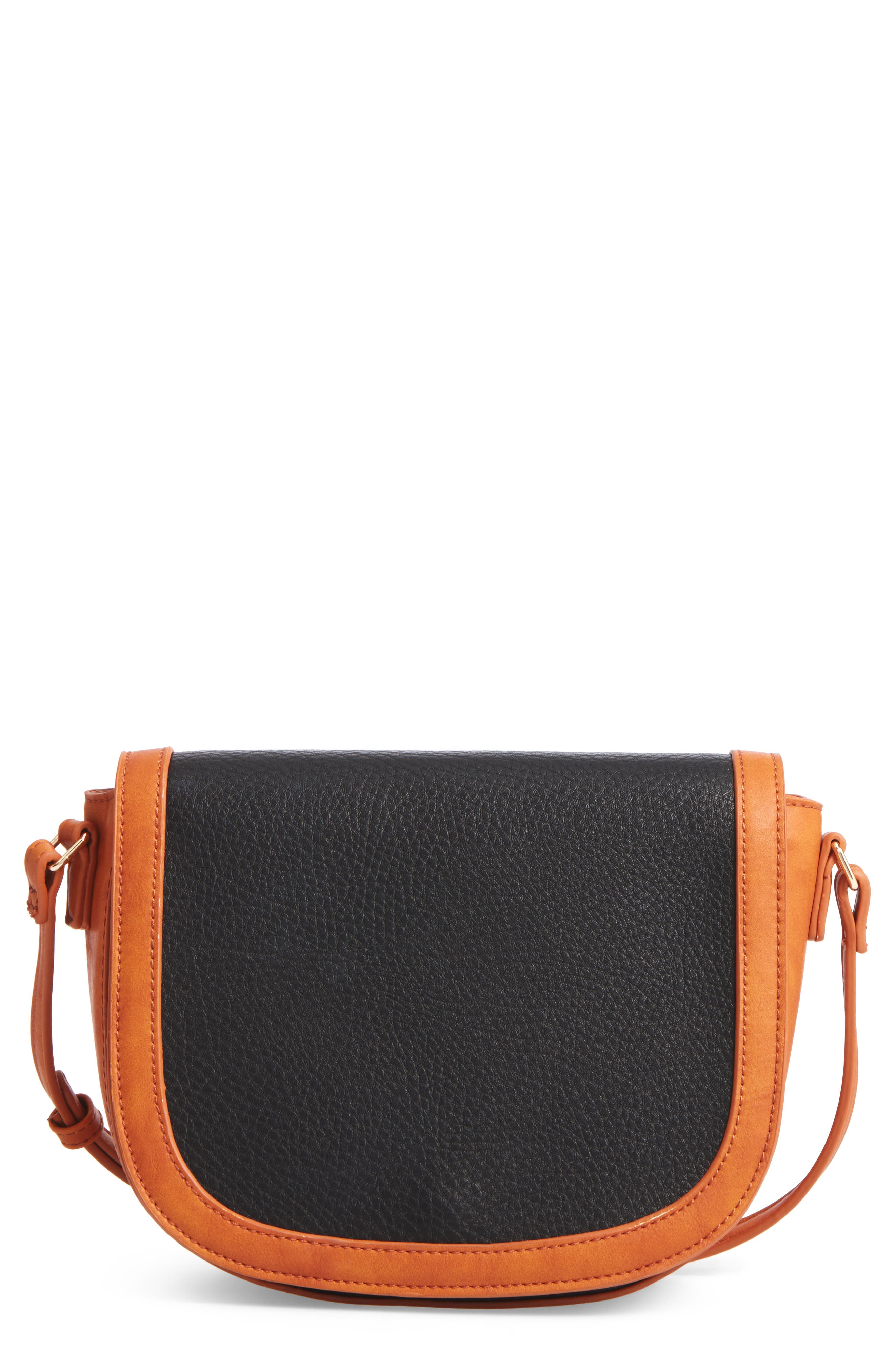 Sole Society Finnigan Faux Leather Crossbody Bag, Main, color, 