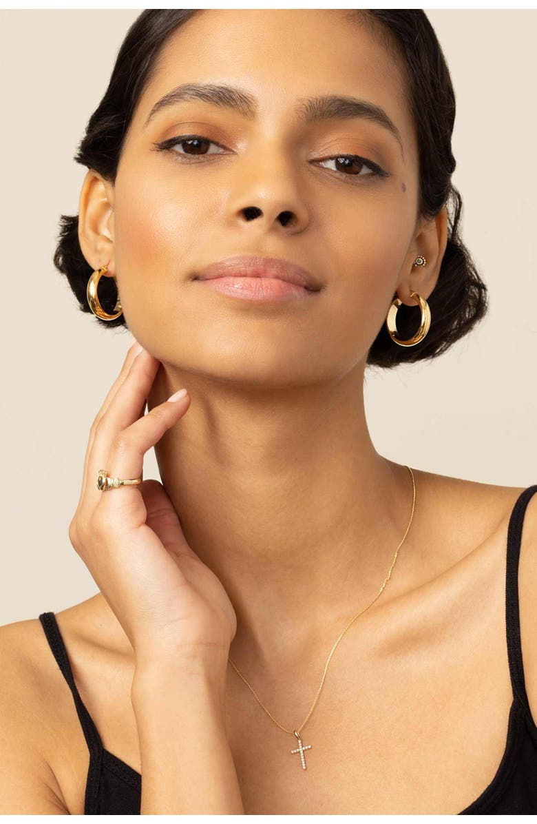 Oradina 14K Yellow Gold High Society Large Hoops, Alternate, color, Yellow Gold