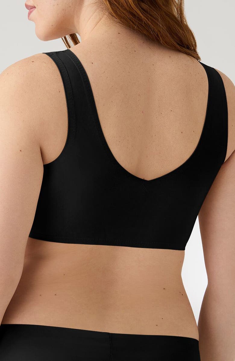 True & Co Body Lift V-Neck Bralette, Alternate, color, Black