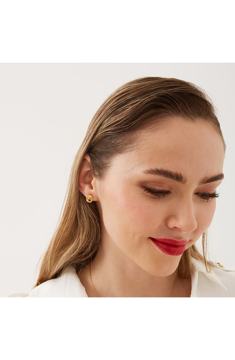 Spero London Dripping Molten Natural Textured Sterling Silver Authentic Earrings, Alternate, color, Gold