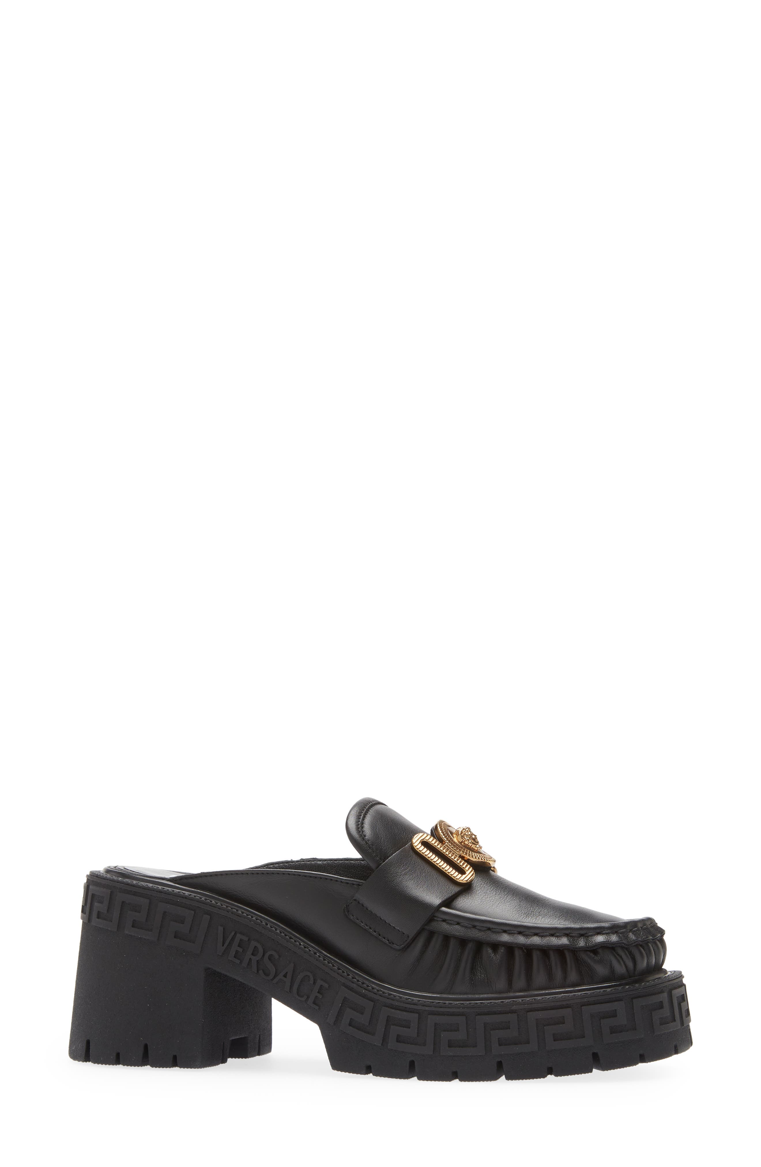 Versace Medusa Biggie Lug Sole Loafer Mule, Alternate, color, 