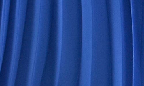 Komarov Sunburst Pleated Chiffon Blouson Midi Dress In Blue