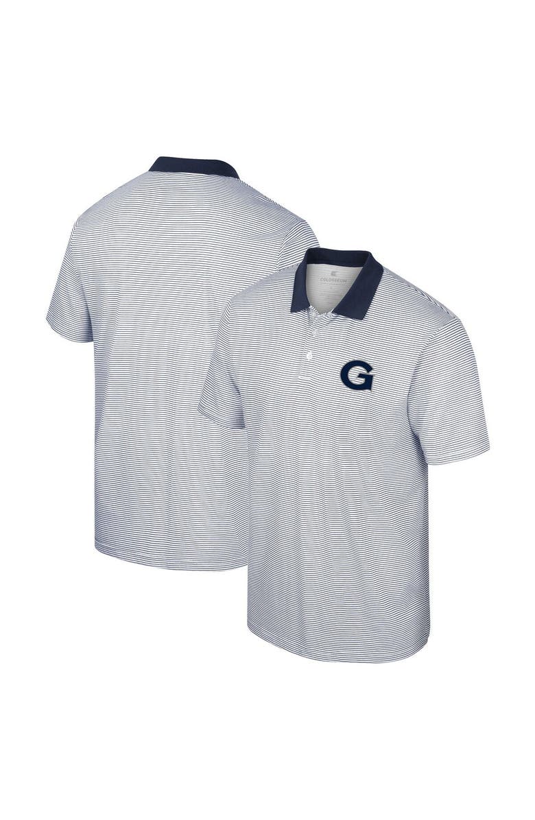 COLOSSEUM Men's Colosseum White Georgetown Hoyas Print Stripe Polo, Alternate, color, White