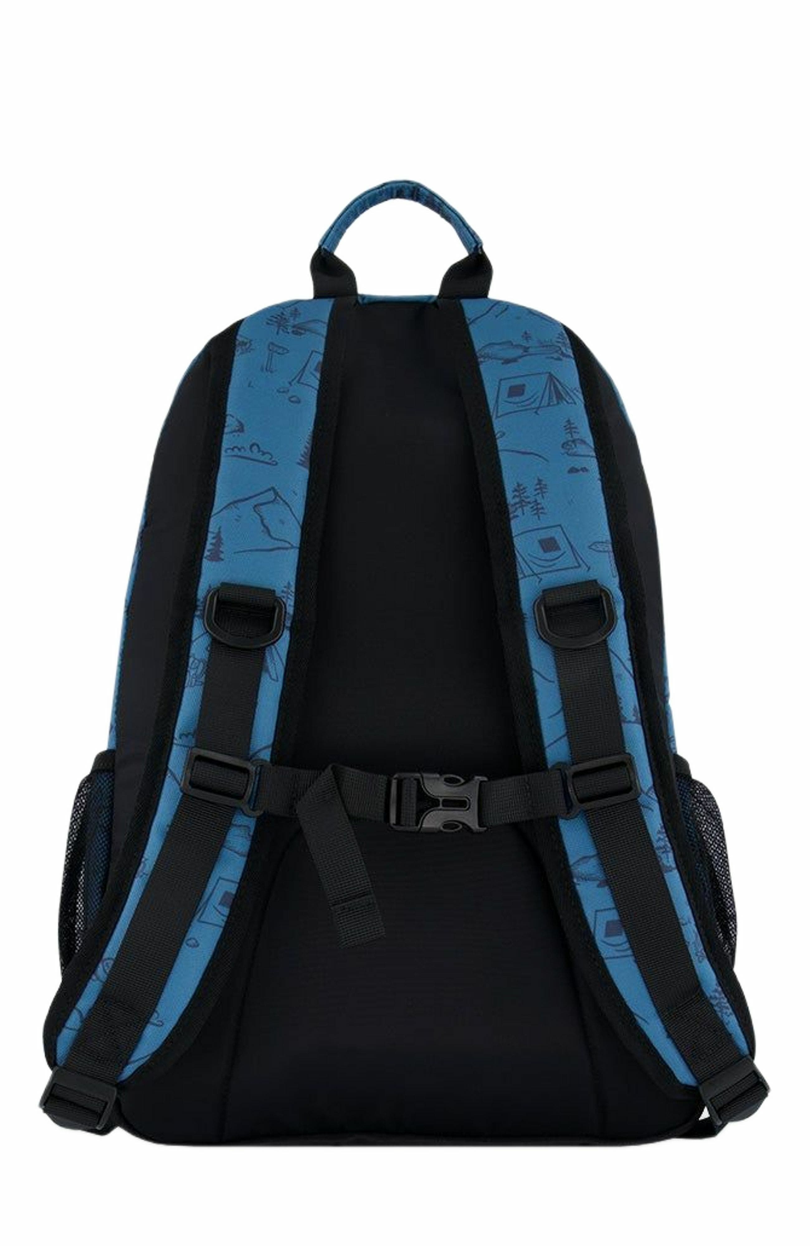 Deux par Deux Boy's Backpack Blue Camping Print, Alternate, color, 