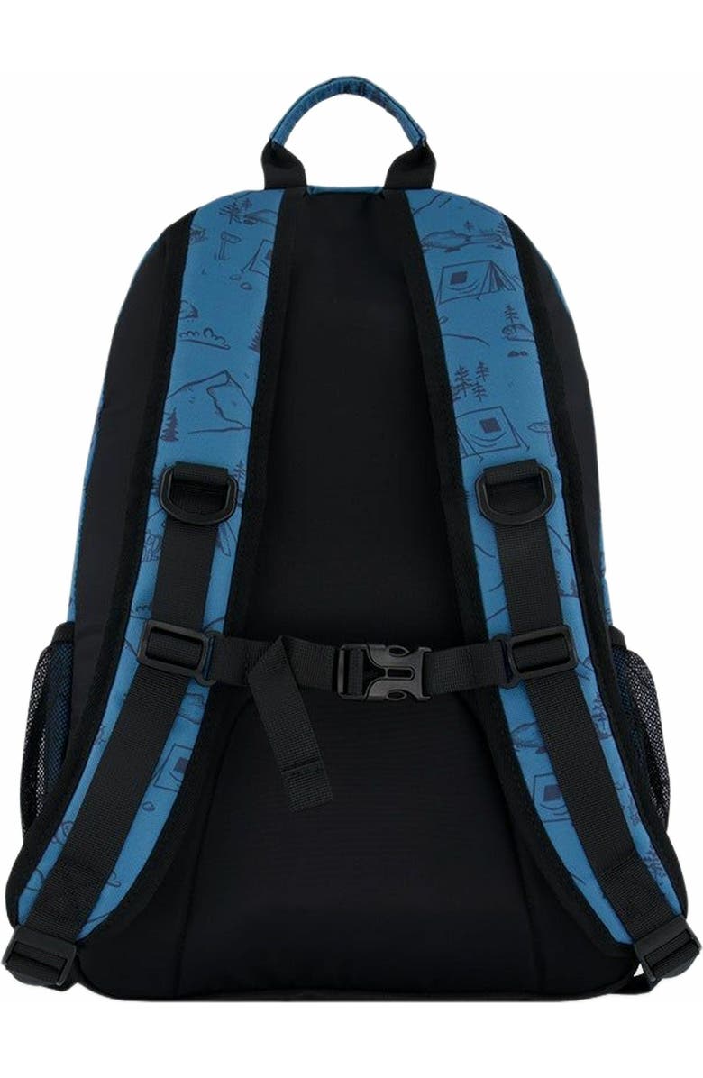 Deux par Deux Boy's Backpack Blue Camping Print, Alternate, color,