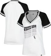New Era Women's New Era White Chicago White Sox Jersey Double Binding Raglan V-Neck T-Shirt