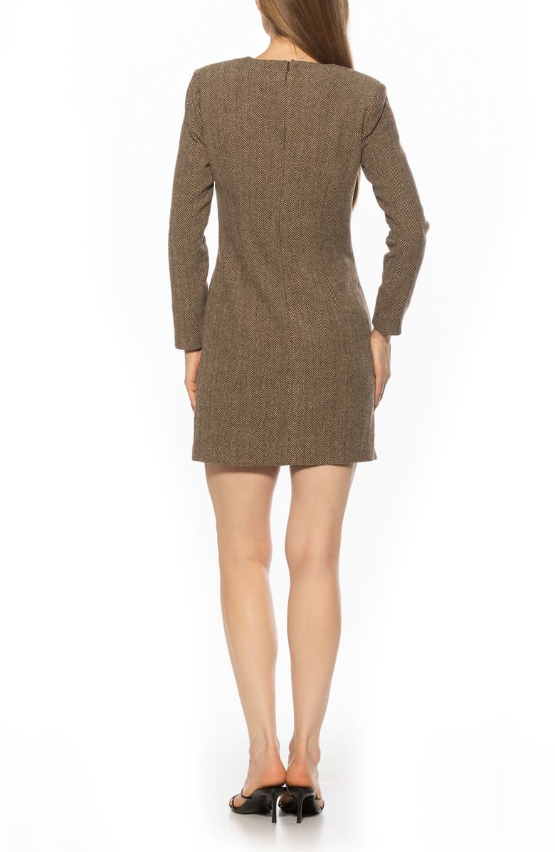 Alexia Admor Zuri Long Sleeve Double Breasted Tweed Blazer Dress, Alternate, color, Grey Herringbone