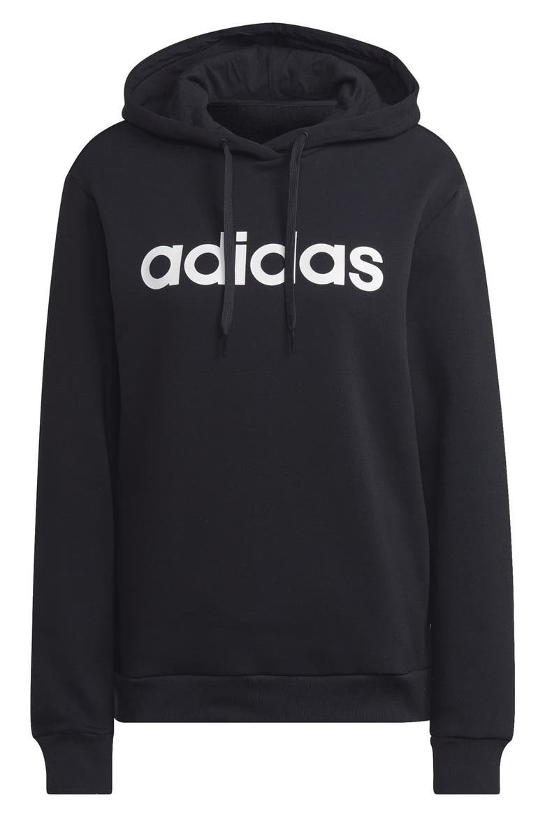 Essentials Fleece Hoodie, Alternate, color, BLACK/ WHITE