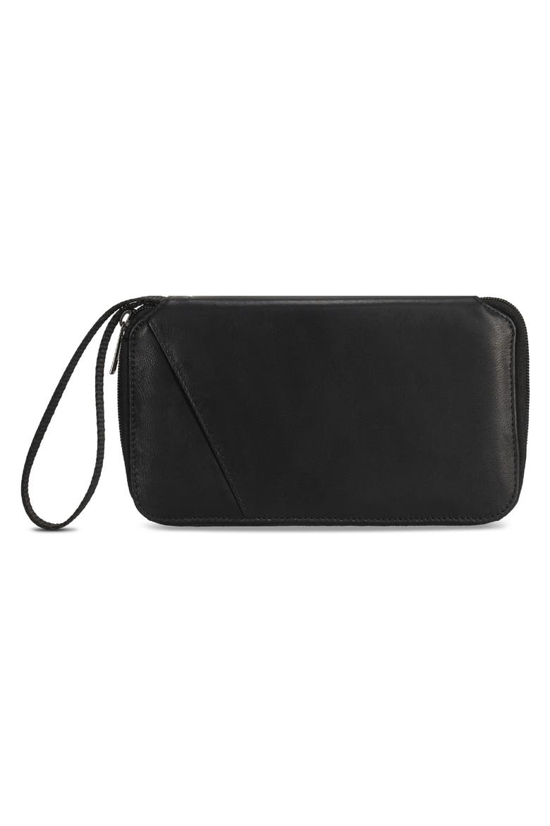 Leather Passport Case, Alternate, color, BLACK