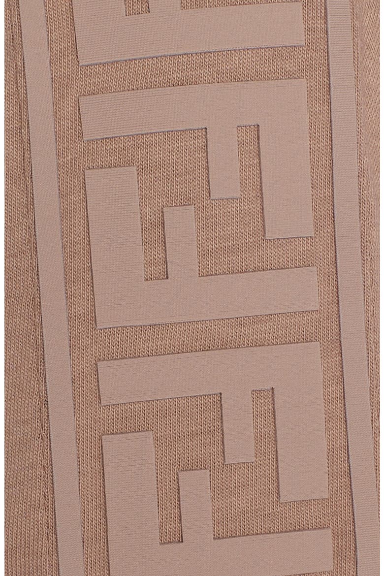 FF Logo Wool, Silk & Cashmere Tee, Alternate, color, BEIGE