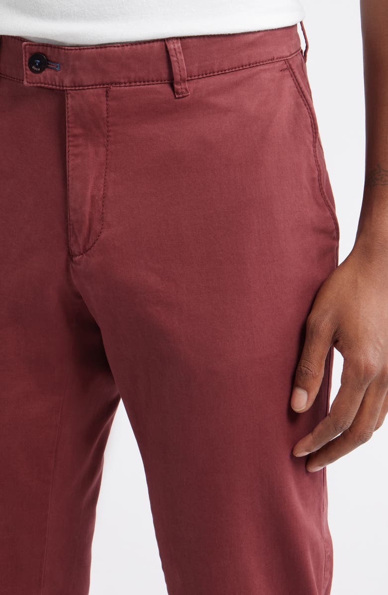 Brax Fabio IDX Flat Front Modern Fit Cotton Blend Chinos, Alternate, color, Red Wine