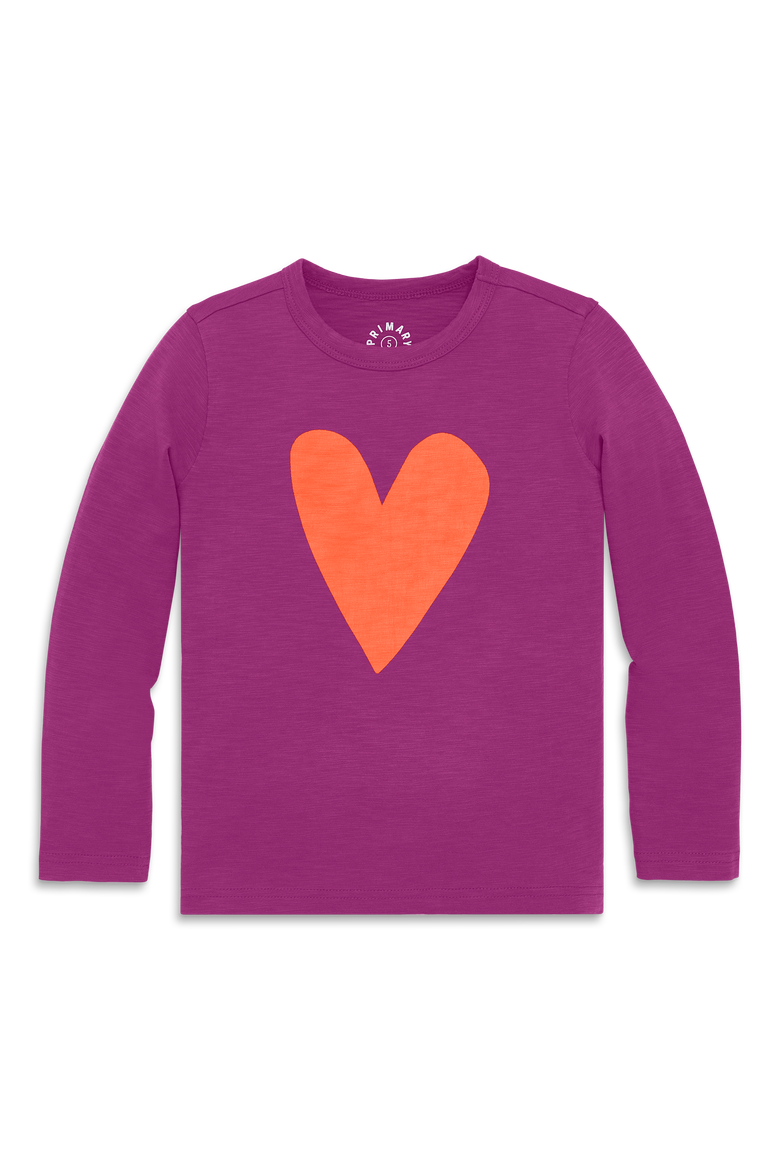 Kids Long Sleeve Heart Tee, Main, color, Boysenberry Cutout Heart