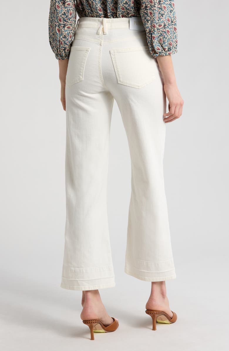 PAIGE Leenah Western High Waist Ankle Wide Leg Jeans, Alternate, color, Tonal Ecru