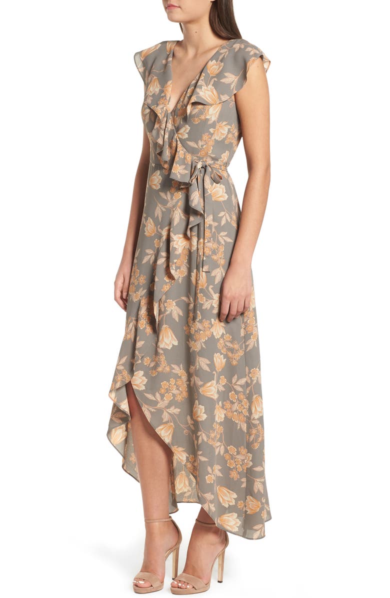 Leith Ruffle Wrap Maxi Dress, Alternate, color,