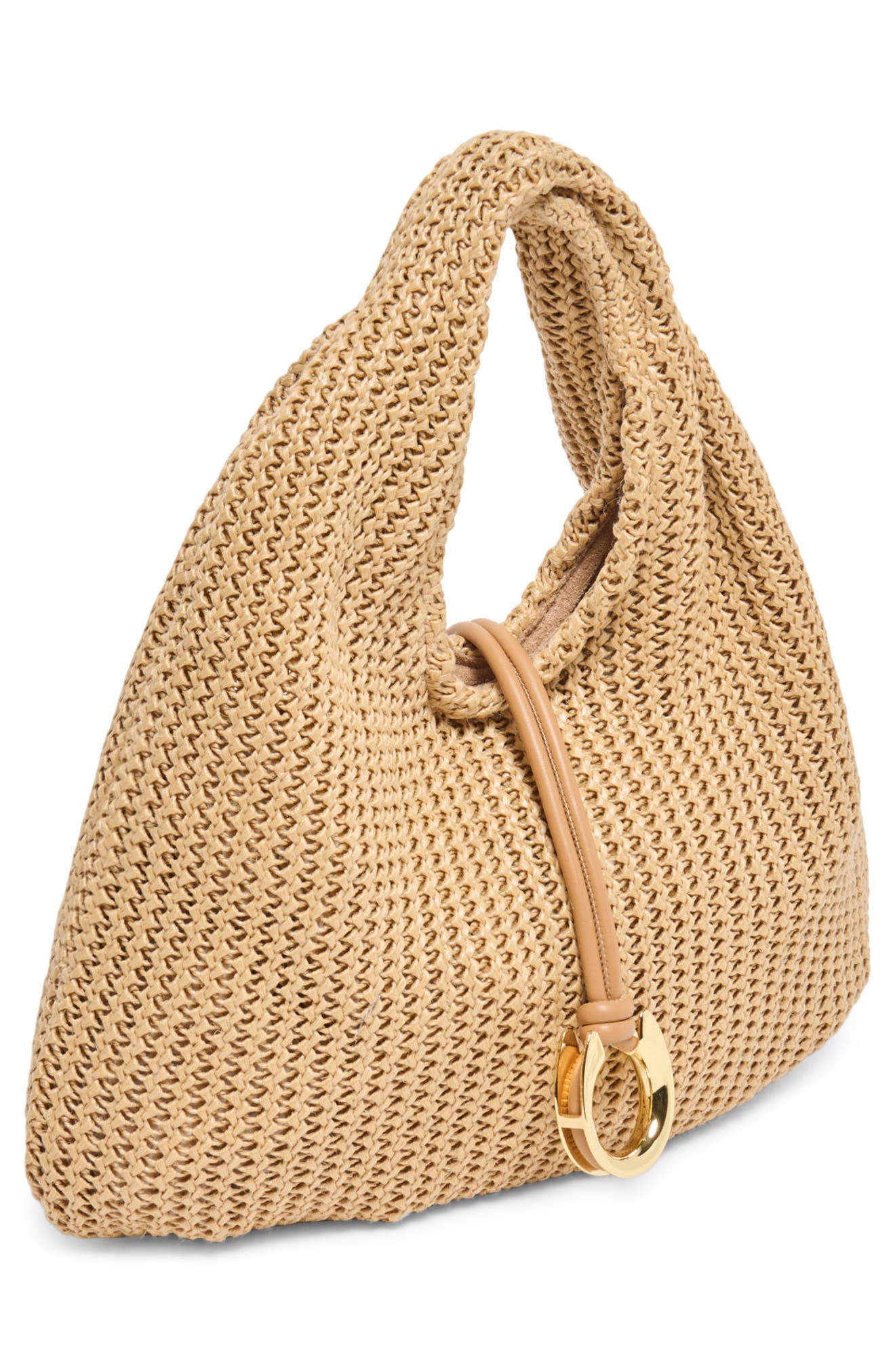 Mini Raffia Hobo Bag, Alternate, color, NATURAL