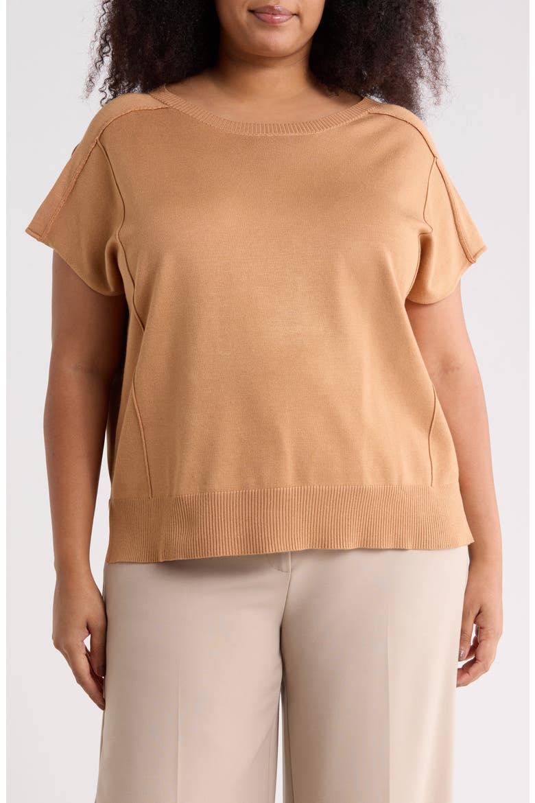 Exposed Seam Sweater, Main, color, COPPER BRONZE
