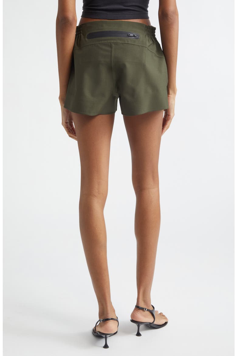 Technical Tailored Wool Blend Shorts, Alternate, color, GREEN KHAKI GREEN