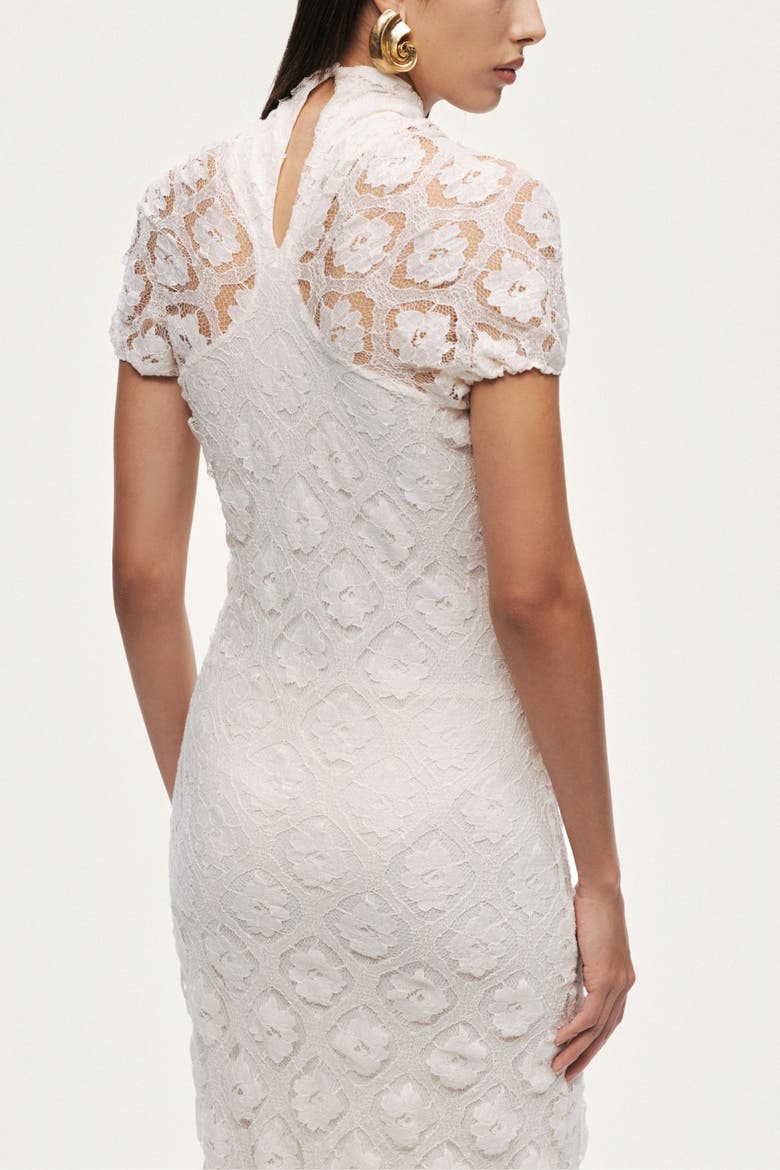 High-Neck Lace Maxi Dress, Alternate, color, Ivory