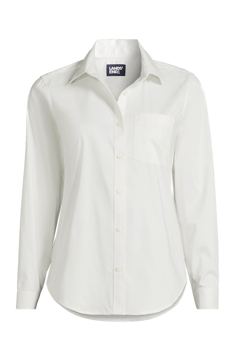 Lands' End Cooling Button Front Shirt, Alternate, color, White