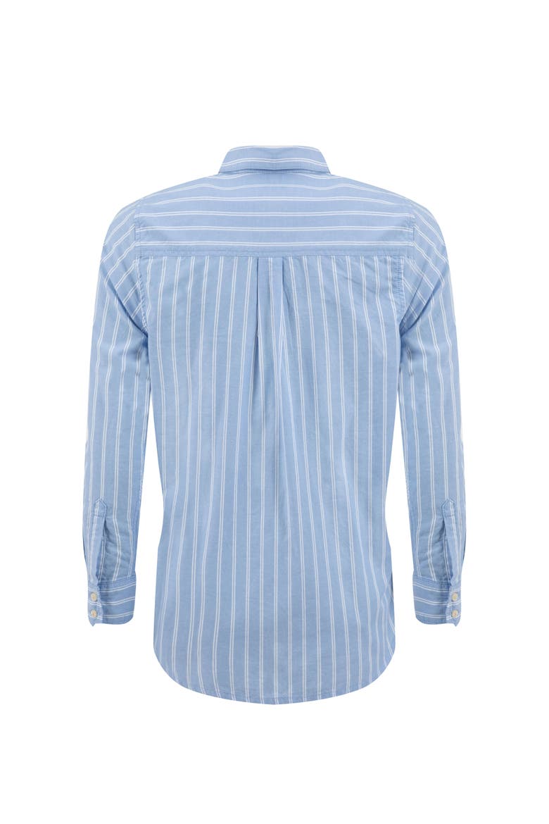 Roscoe Striped Boyfriend Shirt, Alternate, color, Denim