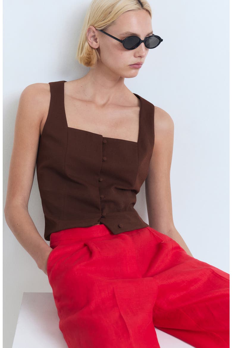 Square Neck Vest, Alternate, color, CHOCOLATE