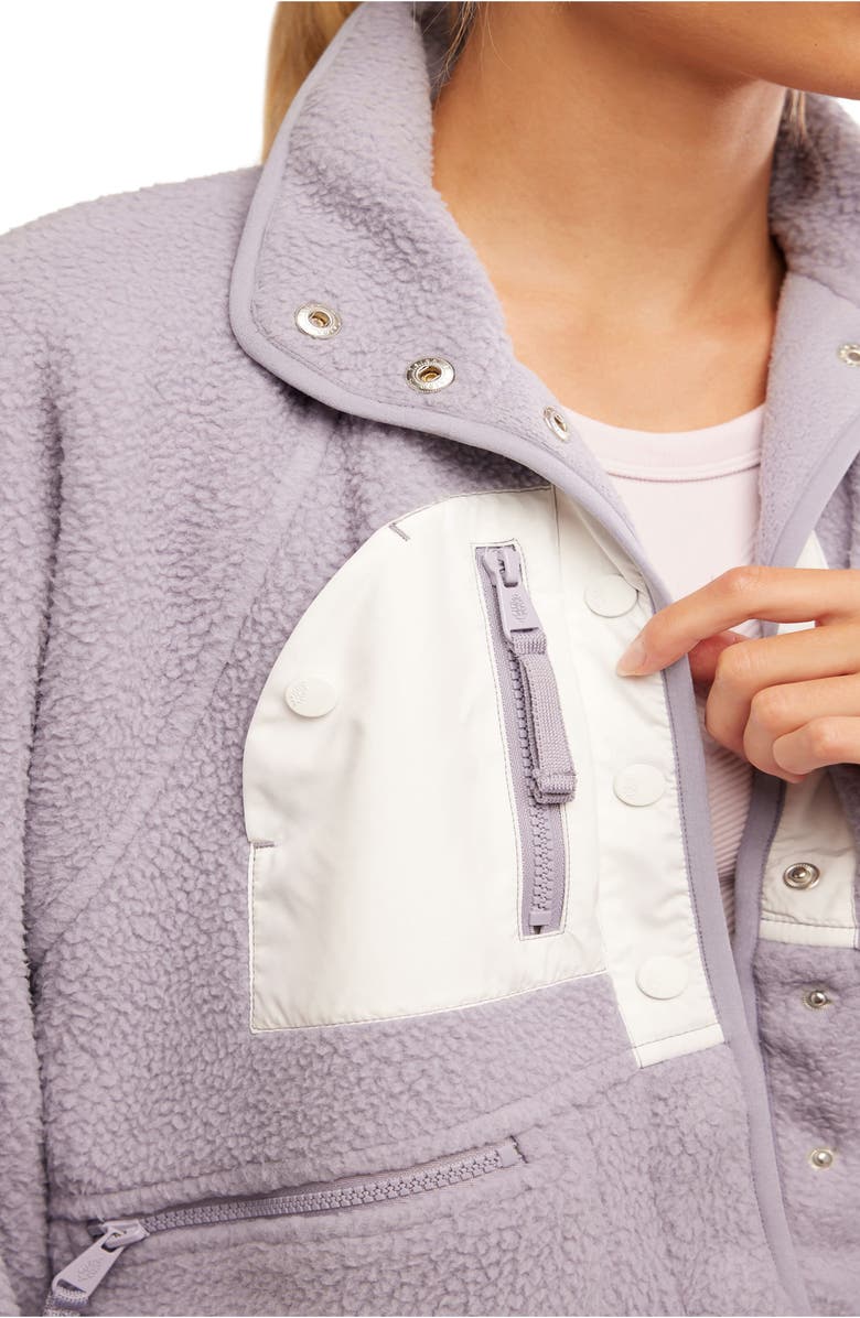 Free People Hit the Slopes Mixed Media Faux Shearling Jacket, Alternate, color,