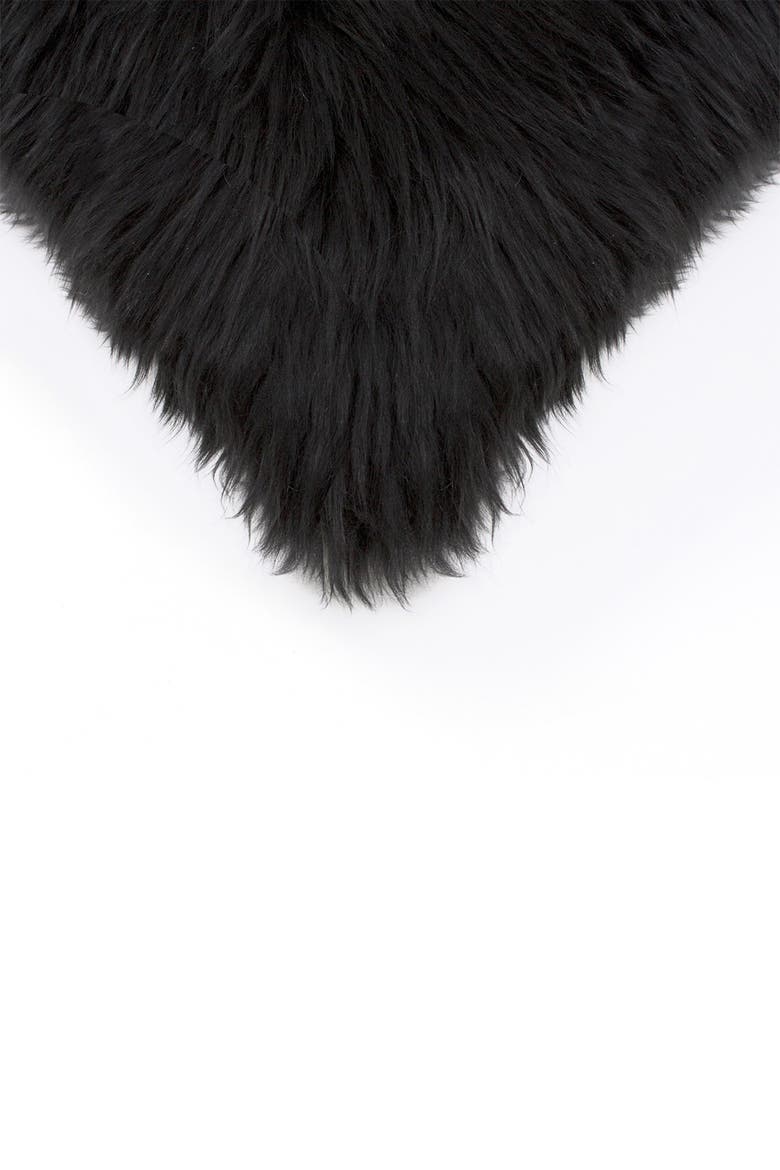 New Zealand Genuine Sheepskin Shearling Pillow - Set of 2, Alternate, color, BLACK