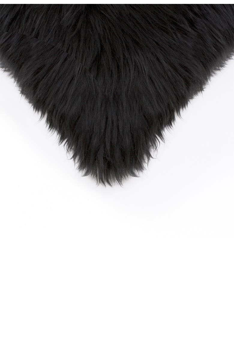 NATURAL New Zealand Genuine Sheepskin Shearling Pillow - Set of 2, Alternate, color, Black