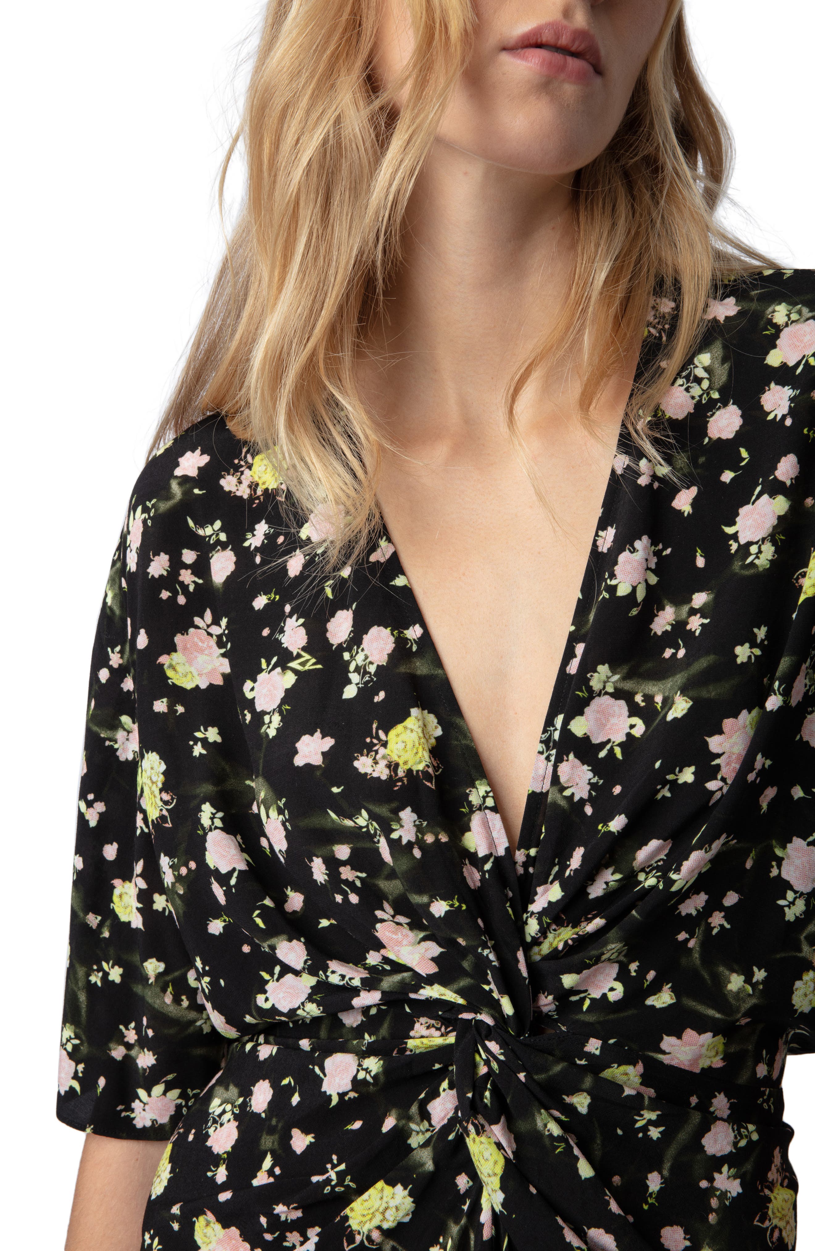 Zadig & Voltaire Rozom Rose Print Dress (Women) | Nordstrom