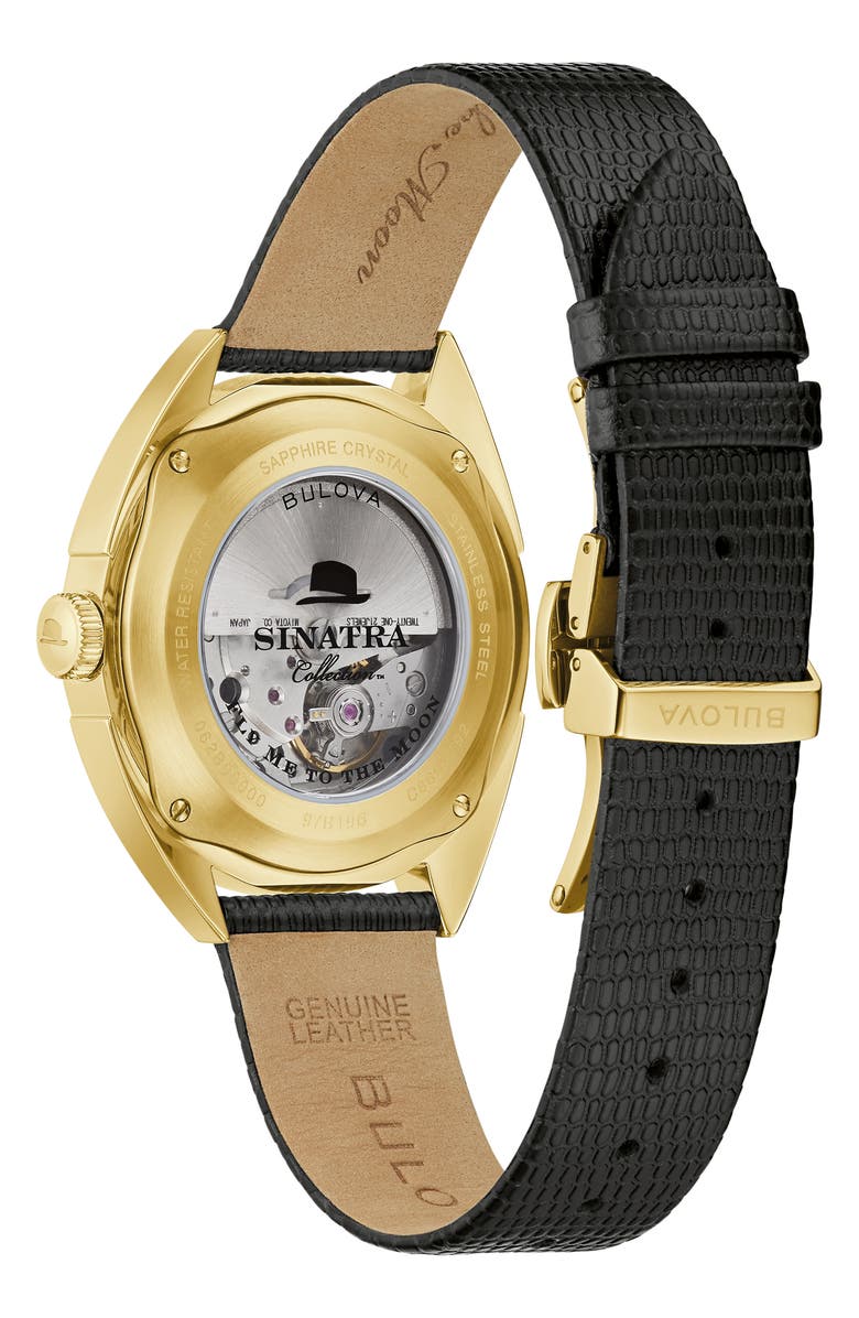 BULOVA Frank Sinatra Fly Me to the Moon Leather Strap, 39mm, Alternate, color,