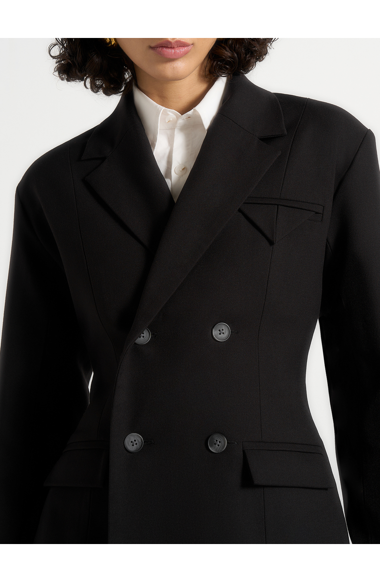 Manière De Voir Maia Double Breasted Blazer, Alternate, color, Black