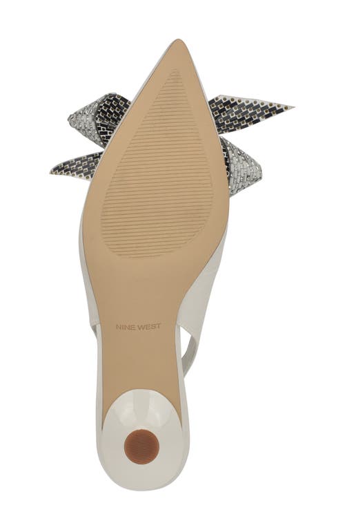 Nine West Rills Slingback Pointed Toe Kitten Heel Pump In White