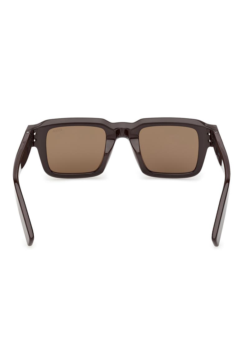 48mm Square Sunglasses, Alternate, color, BROWN/ GUNMETAL TRIM/ ROVIEX