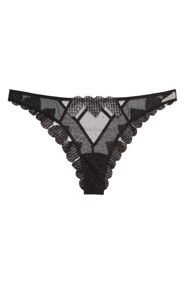 Fleur Du Mal Heart Embroidered Cheeky Briefs, Main, color,