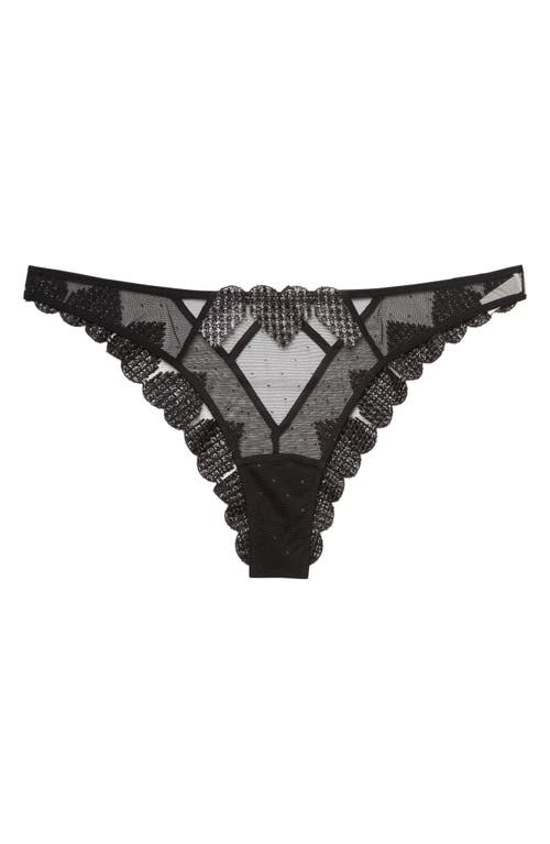 Fleur Du Mal Heart Embroidery Briefs In Black